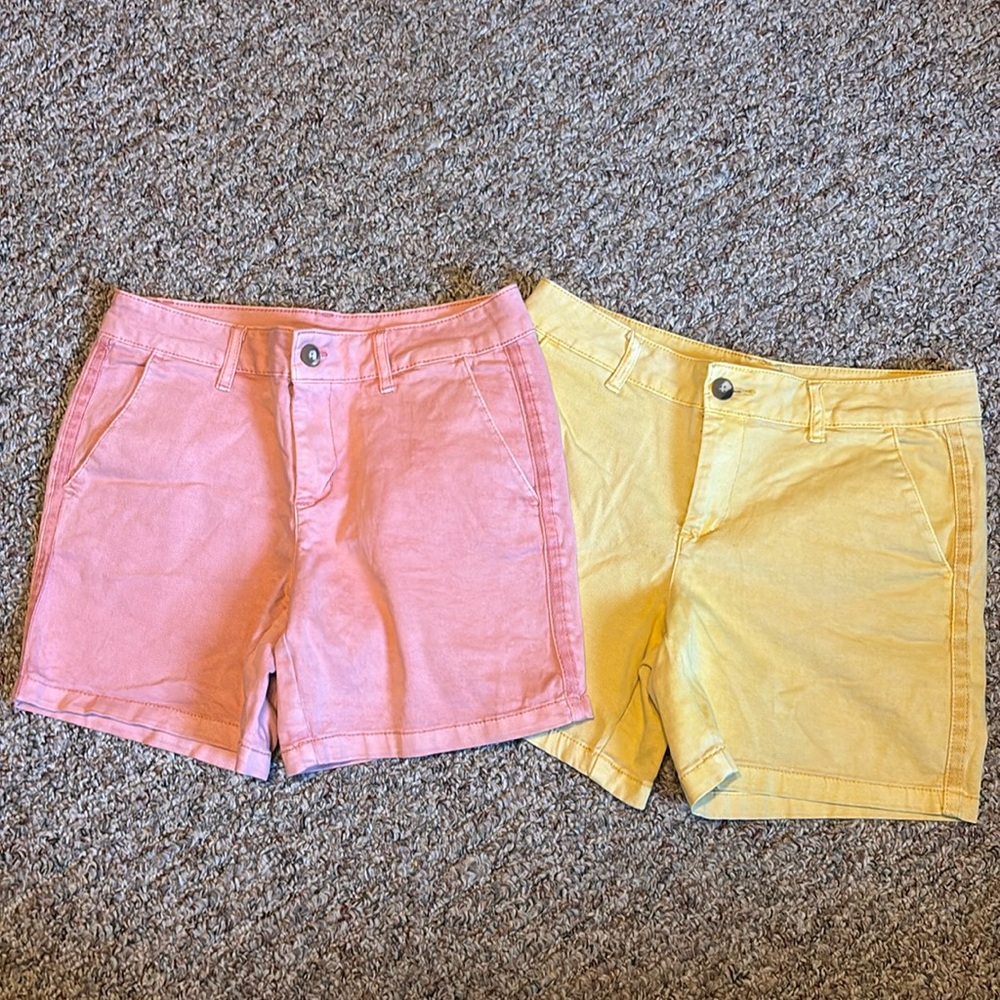 Bundle Pink and Yellow Shorts light Mustard Cute trim C&C California